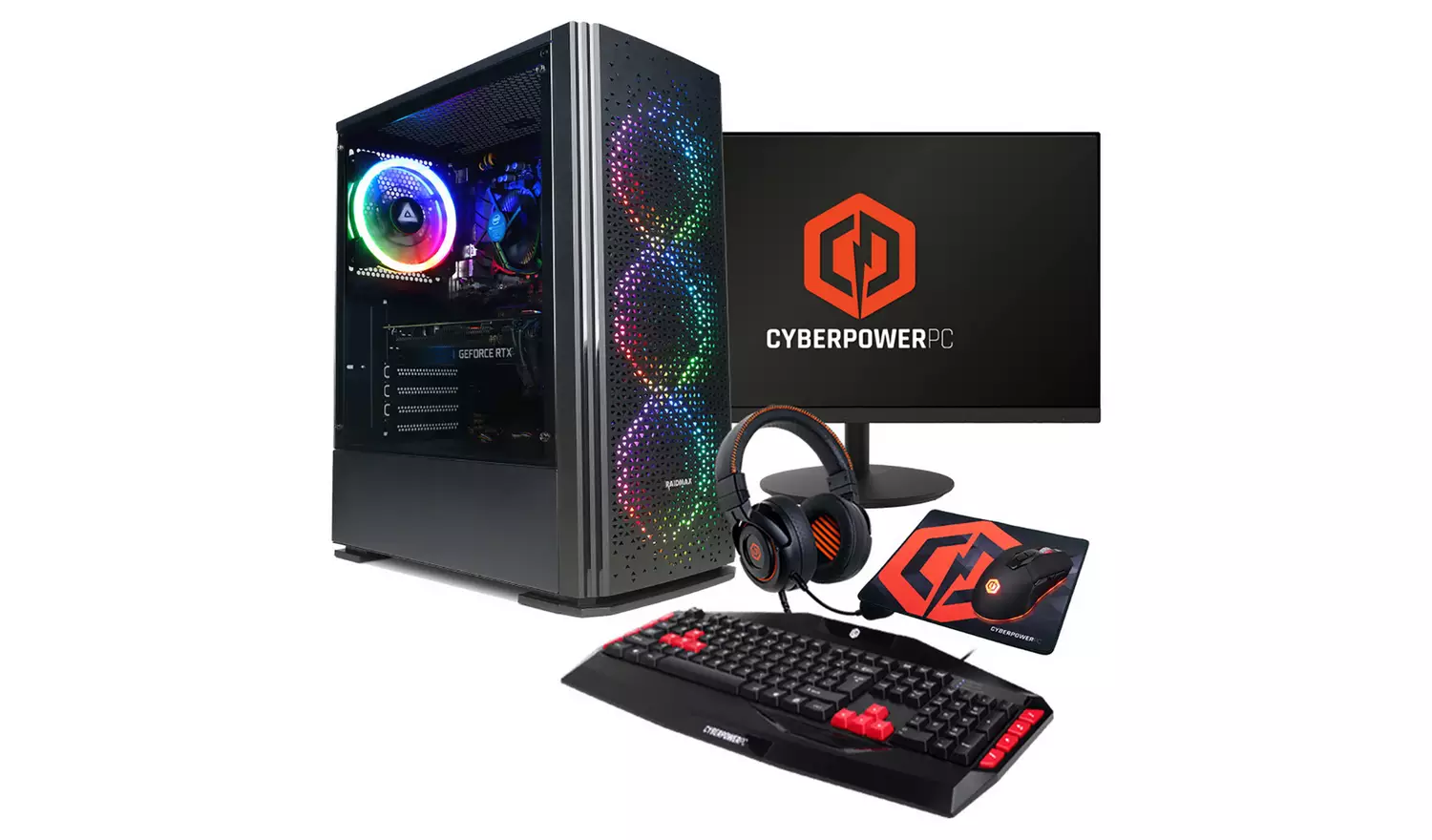 CyberPowerPC Ryzen 5 16GB 1TB RTX4060 GPC 23.8in Monitor Package